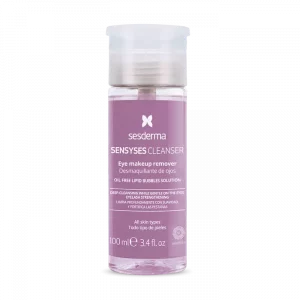 Desmaquillante de ojos limpia profundamente con suavidad y fortifica las pestañas para todo tipo de pieles de sesderma sensyses cleanser