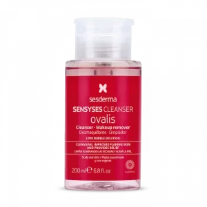 Desmaquillante limpiador con el que limpia eliminando las escamas y alivia la piel para pieles escamosas y con rojeces de sesderma sensyses cleanser ovalis