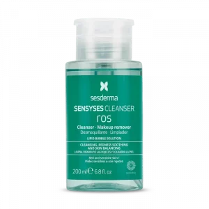 Desmaquillante limpiador con el que disminuye las rojeces y equilibra la piel para pieles sensibles o con rojeces de sesderma sensyses cleanser ros