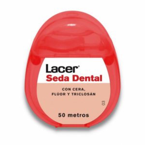 Seda dental con cera, flúor y triclosán de 50m