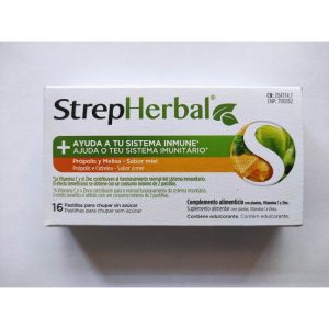 StrepHerbal ayuda a tu sistema inmune de 16 pastilla para chupar sin azúcar